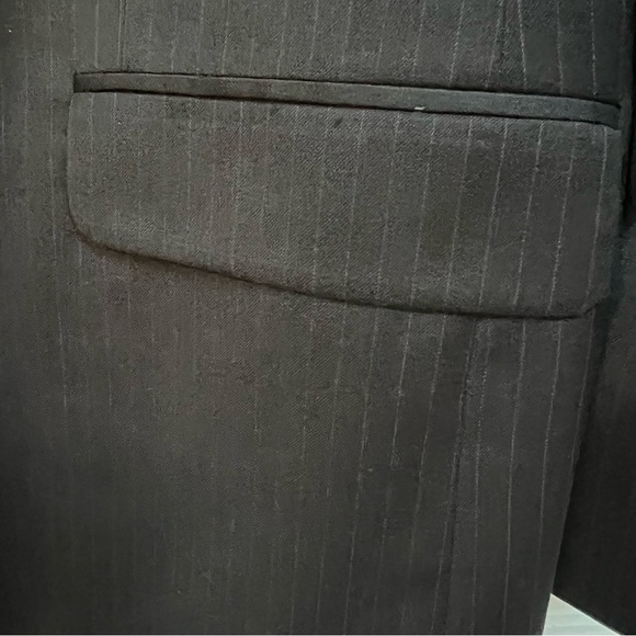 NWT Stafford 100% Wool Mens Black Pinstripe Suit Size 50R - Picture 12 of 14